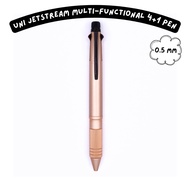 Uni Jetstream 4&amp;1 Metal 4 Color 0.5 mm Ballpoint Multi Pen + 0.5 mm Pencil - Pink Gold