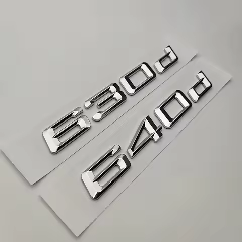 3D ABS Chrome Logo Car Rear Trunk 630d 640d Emblem Letters Badge Decal Sticker 6 Series GT E63 F06 F