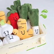 Veggie-Themed Puppy Chew Toys - Squeaky Carrot, Ginger,Dog Toys for Teeth Cleaning, Bite-Resistant &