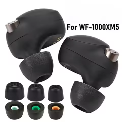 Replacement Eartips for Sony WF-1000XM5 Memory Foam Earbuds Eartips Anti-Slip Noise Cancelling Headp