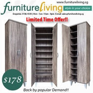 Furniture Living SG - New Tall Shoe Cabinet / Rack in 4 Design Choices for only $178!