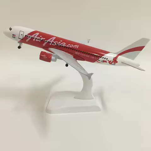 20cm A320 Red Air Asia Airways Model 320 Airlines Metal Aircraft Replica Alloy Material 1:400 Aviati