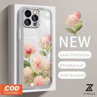 Phone Case VIVO Y17S V30 5G V29 V29E Fashionable high-end white jasmine flower with built-in lens film and shock-absorbing TPU phone case