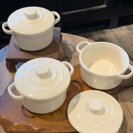 Periuk Kecil Smeg Ceramic Double-Handle Stew Pot with Lid Milk Noodle Soup Pot Kitchen Small Cooking