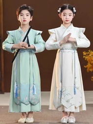L&L HANFU ชุดลมจีนย้อนยุคสมัยโบราณ ชุดจีนผู้ใหญ๋ เด็ก SANZIJING ใส่ได้ทั้งชายหญิง 110-170CM  ชุดจีน