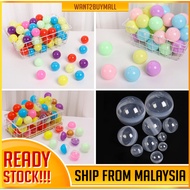 🇲🇾 🔥 75mm 7.5cm Colorful Transparent Plastic Surprise Egg Plastic Capsule Lucky Draw Ball Toys Vendi