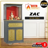 Living Mall Zac Oriental Altar Table with Top Altar Cabinet Fire Resistant Altar Cabinet