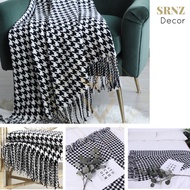 BLACK HOUNDSTOOTH SOFA COVER THROW COVER SOFA BLANKET
