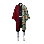 WeizhaonanCos Mens Tomioka Giyuu Cosplay Costume Halloween Anime Haori Kimono Outfit Set