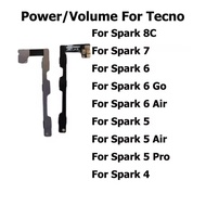 Power Volume Flex for Tecno Spark 8c 7 6 5 4 GO AIR PRO LITE Power on Off Switch Button Volume Key H