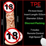 [Ready Stock Malaysia] Nosh Women's Realistic Dildo Woman TPE 13.5cm Stretchable Telescopic 360° Deg