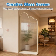 Cream Style Door-to-Door Changhong Glass Partition Living Room Entrance Blocking Punch-Free Movable 