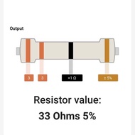 RESISTOR 1/4 WATT 1/4 0.25 0.25W 5% 5 PERCENT 33OHM 33 OHM 33Ω 33R