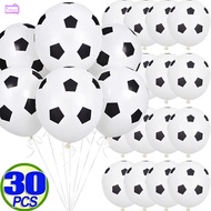 30Pcs 12-Inch Soccer Latex Inflatable Balloons Black White Football Theme Balloon Set Party Decorati
