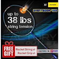 MAXX M13 Aventador 460 Badminton Racket 3UG6 Medium Flex 38lbs + 【FREE】 String &amp; Nano Tribal Tattoo Grip