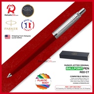 Parker Jotter Original Ballpoint Pen - Red Chrome Trim (with Black - Medium (M) Refill) / {ORIGINAL} / [RetailsON]