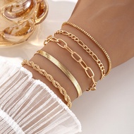 Bracelet Bracelet Set Bohemian Minimalist Bracelet Metal Chain Women's Multi-Layer Chain Bracelet