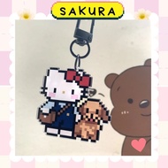 Hello Kitty Pixel Keychain – Decoration Bookbag Pen Box Bestie Friends Gift