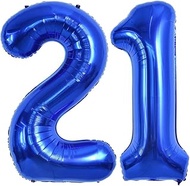 TONIFUL 40 Inch Large Navy Blue Number 21 Balloons Giant Digit 21 or 12 Helium Balloons, Foil Mylar 