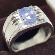 澄澈藍寶石男戒 - 錫蘭斯裡蘭卡藍寶石戒指，男士禮物