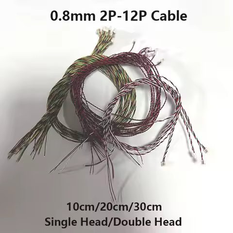 10pcs JST 0.8mm Connector Cable Wire 02SUR Single Double Head 2P 3P 4P 5P 6P 7P 8P 10P 0.8mm Pitch I