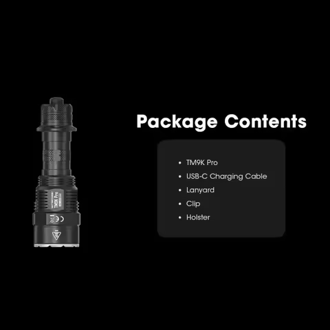 NITECORE TM9K PRO Type-C Rechargeable LED Flashlight 9900Lumens, Spotlight+Floodlight,NiteLab UHi LE