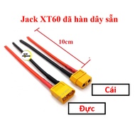 Jack XT60 has pre-soldered 14AWG wire, 10mm long