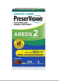 Bausch & Lomb AREDS 2 Eye Vitamin & Mineral Supplement 博士倫二代 護眼維他命 210粒軟膠囊 【324208697795】