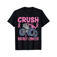 KATUN Breast Cancer Sensation T-Shirt - Crushed Cancer Truck Design, Men's Black Cotton T-Shirt