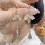 新中式扇形流苏耳环女时尚高级感耳钩耳坠2025年轻奢耳饰橙子男 jfDqdq3d5T0220