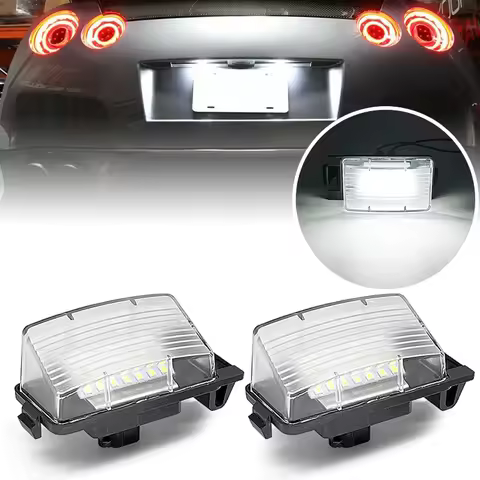 2Pcs LED License Plate Light For Nissan 350Z 370Z Cube Sentra GT-R Leaf Versa Pulsar Livina For Infi