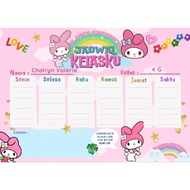 Custom student schedule student Roster/ school schedule/ school timetable/