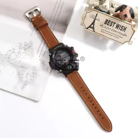 Replacement Cowhide leather Watch Band Strap For Casio GW-9400 GW-9300 G-9400 G-9300 G-9200 GW-9200 