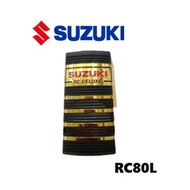 SUZUKI RC80L FORK EMBLEM ASSY FRONT FORK HOEN COVER EMBLEM LAMBANG LOGO SUZUKI GOLD RC-80 L RC 80 L 