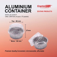 [1 PACKET] 68ML ALUMINIUM TRAY CONTAINER 3319-P (ROUND) [10PCS/PACKET]