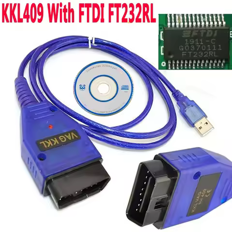 Best FTDI FT232RL Chip For V Group 409 KKL chip OBD2 Auto Car Diagnostic Cable Car Ecu Scanner Tool 
