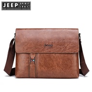 JEEP SPIRIT 1941 ESTD Casual Leather Large Capacity Shoulder Bag Fashion Men's Business Shoulder Bag