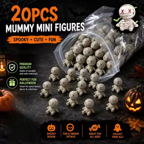 10-50pcs Halloween Mini Mummy Resin Figurines Halloween Micro Landscape Ornaments, Spooky Cute Mummy