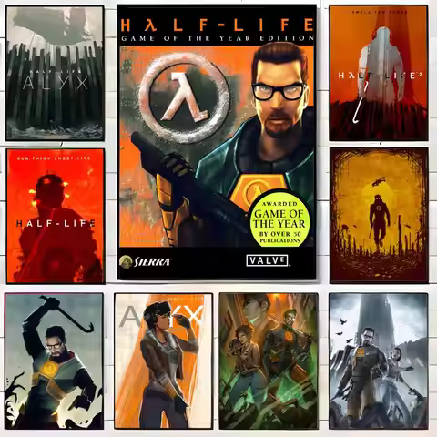Classic SciFi American VideoGame H-Half-Life Alyx 2 Poster Wall Art Print Poster Decorative Mural Ho