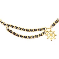 CHANEL 中古 CC 皮穿鏈 腰鏈
