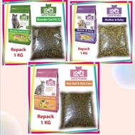 📣Offer Icats Cat food (Repack 1kg)  iCats Meal Time Cat Dry Food 7kg iCat's Icat Hair Skin Mother Pe