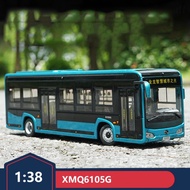 Original Xiamen Jinlong Smart City Light 5G Network XMQ6105G Bus Bus 1:38 Alloy Model