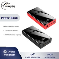 Power Bank 150000mah Cermin Paparan Digital 4 Output 3 Input Powerbanks Kapasiti Besar