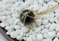 黃虎眼水晶球頸鏈  復古