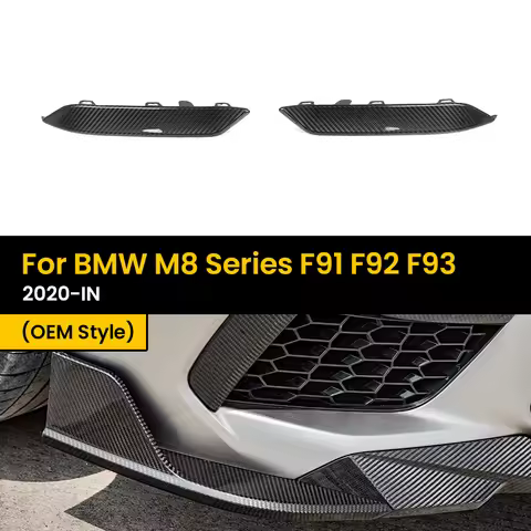 Real Dry Carbon Fiber Front Vent Splitter for BMW M8 Series F91 F92 F93 OEM Style 2020-IN 2Pcs/Set