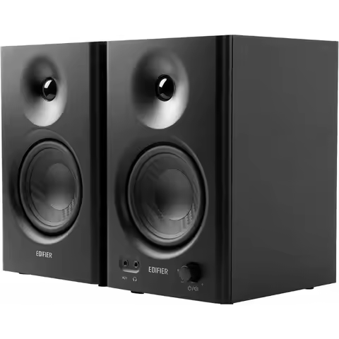 MR4 Powered Studio Monitor Speakers, 4" Active Near-Field Reference Speaker - Black (Pair)