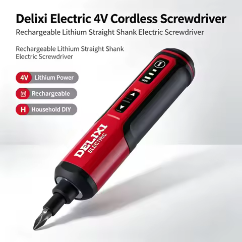 Delixi Electric 4V Cordless Rechargeable Lithium Straight Shank Electric Screwdriver Household DIY P