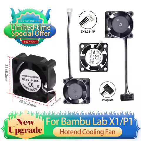 2510 Fan For Bambu Lab x1 p1p Hotend Cooling Fan With Cable Rapid cooling Fan For Bambu X1C P1S P1P 