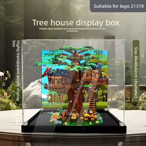 Acrylic transparent dust-proof display case compatible with LEGO 21318 Tree House building blocks