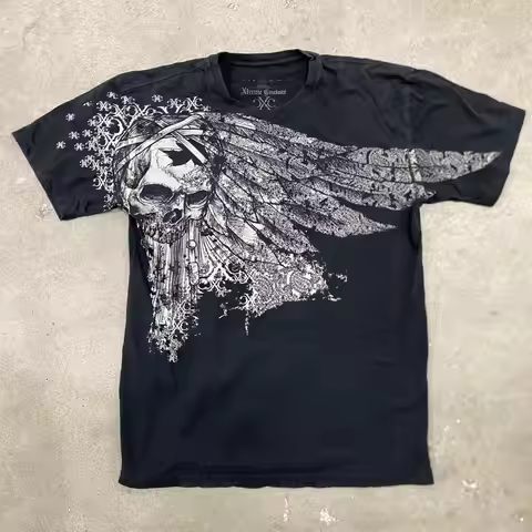 Xtreme Couture Y2K Goth Harajuku Street Graphic Tee Retro Futuristic DarkFashion Style Top America F